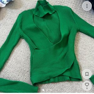 green sweater zara